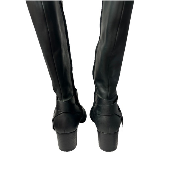 UGG Bandara Tall Black Leather Riding Boots Women's 8 Equestrian Minimalist - Picture 6 of 14